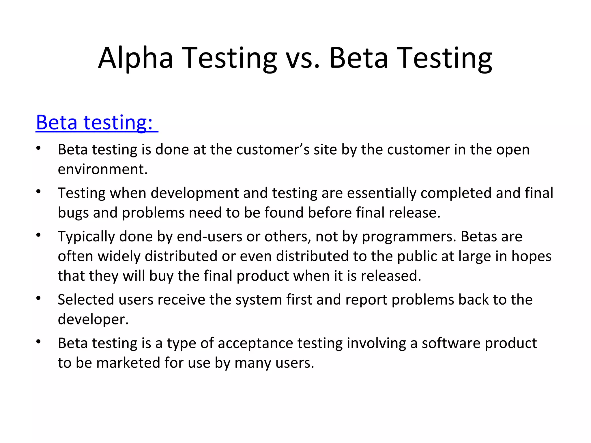 Software Engineering (Software Quality Assurance & Testing ...