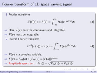 Lecture 13 (Usage of Fourier transform in image processing) | PDF ...