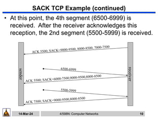 Sacks Examples Sack TCP Lecture13 all in one easily explain.ppt