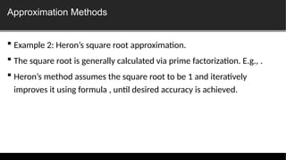 First Approximation Square Root Lecture 13 - Algorithm Optimization.pptx