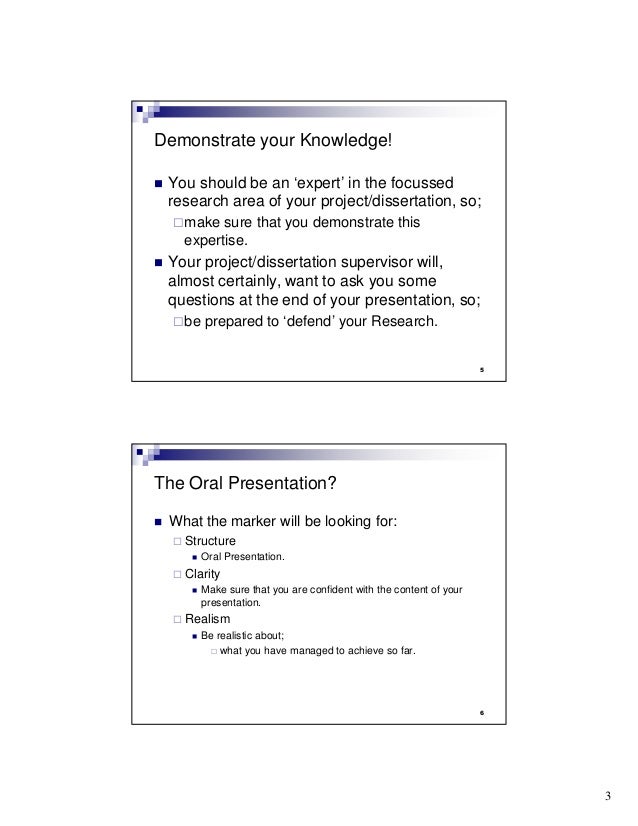 Dissertation oral presentation structure
