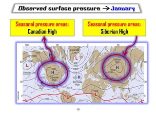 Seasonal pressure areas:
Canadian High

Seasonal pressure areas:
Siberian High

10

 