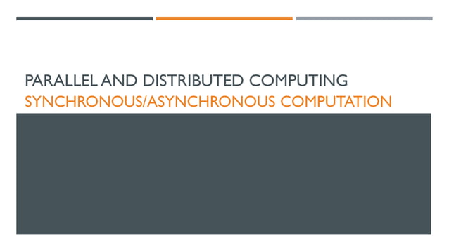 Parallel and Distributed Computing Chapter 13 | PPT
