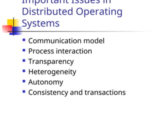 Distributed Operating system introduction | PPT