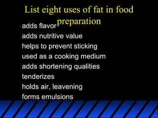 Lecture 13 fat for nutrition class | PPT