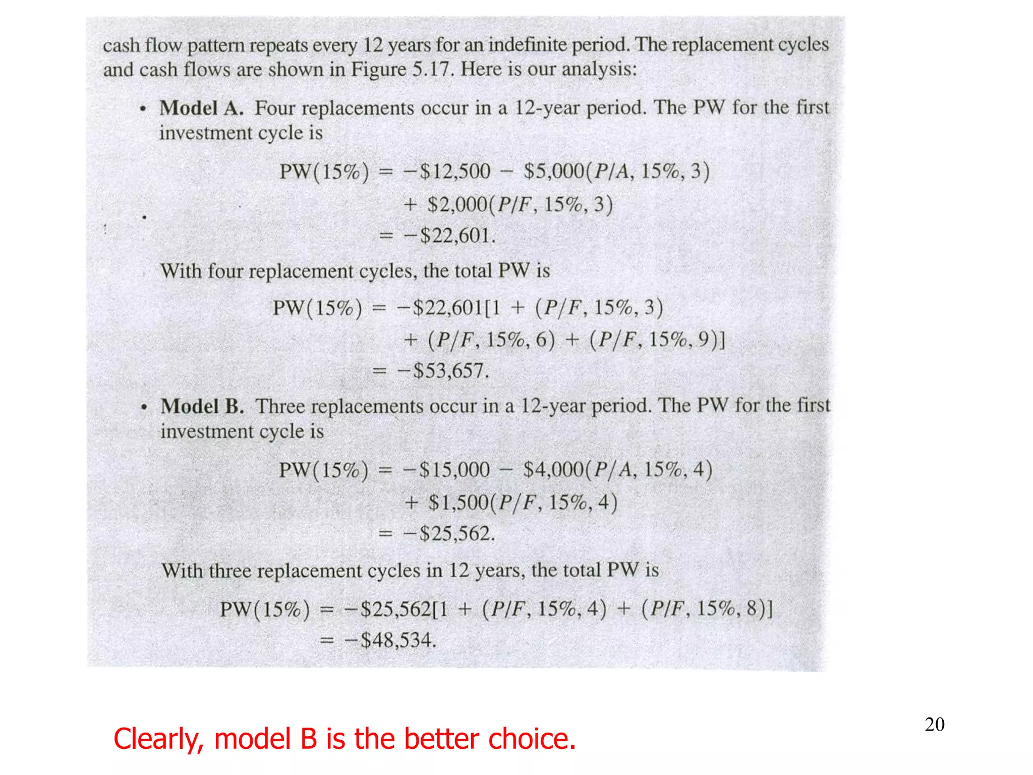 20
Clearly, model B is the better choice.
 