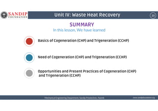 Lecture 13_PPE_Unit 4: Waste Heat Recovery, Cogeneration ...
