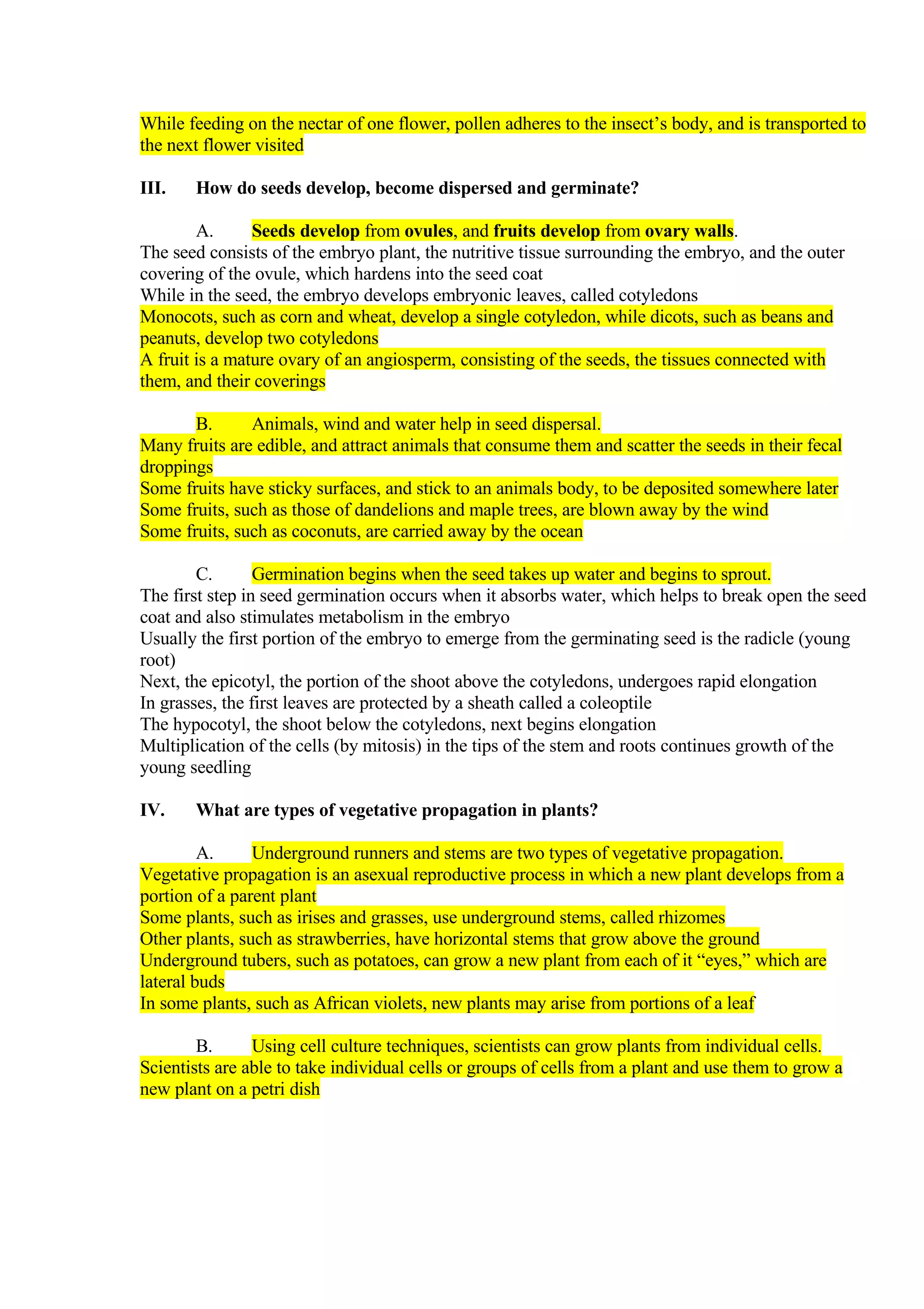 Reproductive Structure In Plant
