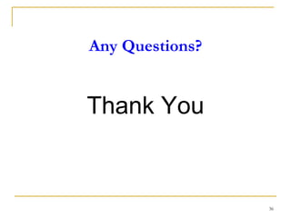 Any Questions?
Thank You
36
 
