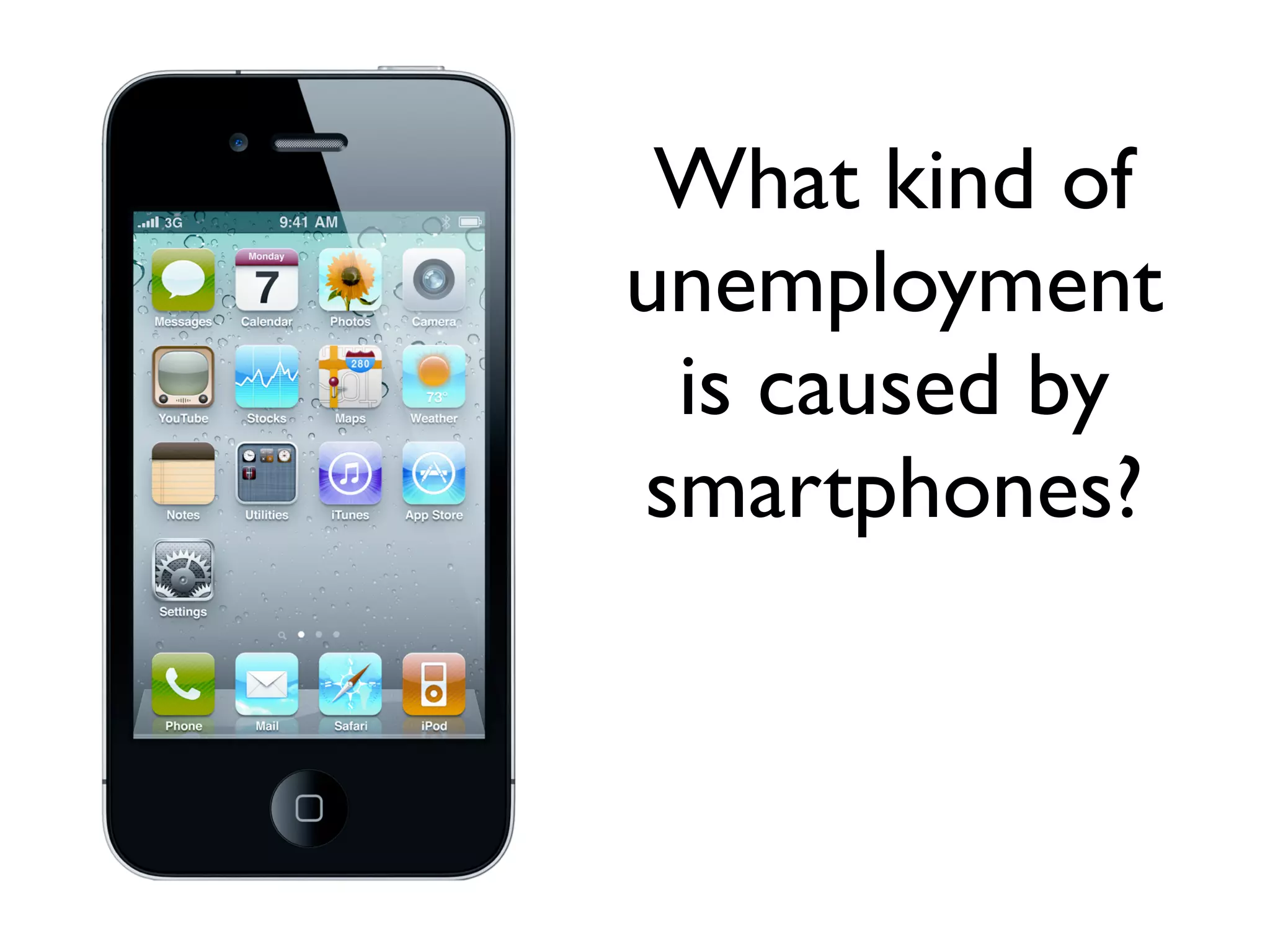 What kind of
unemployment
is caused by
smartphones?
 