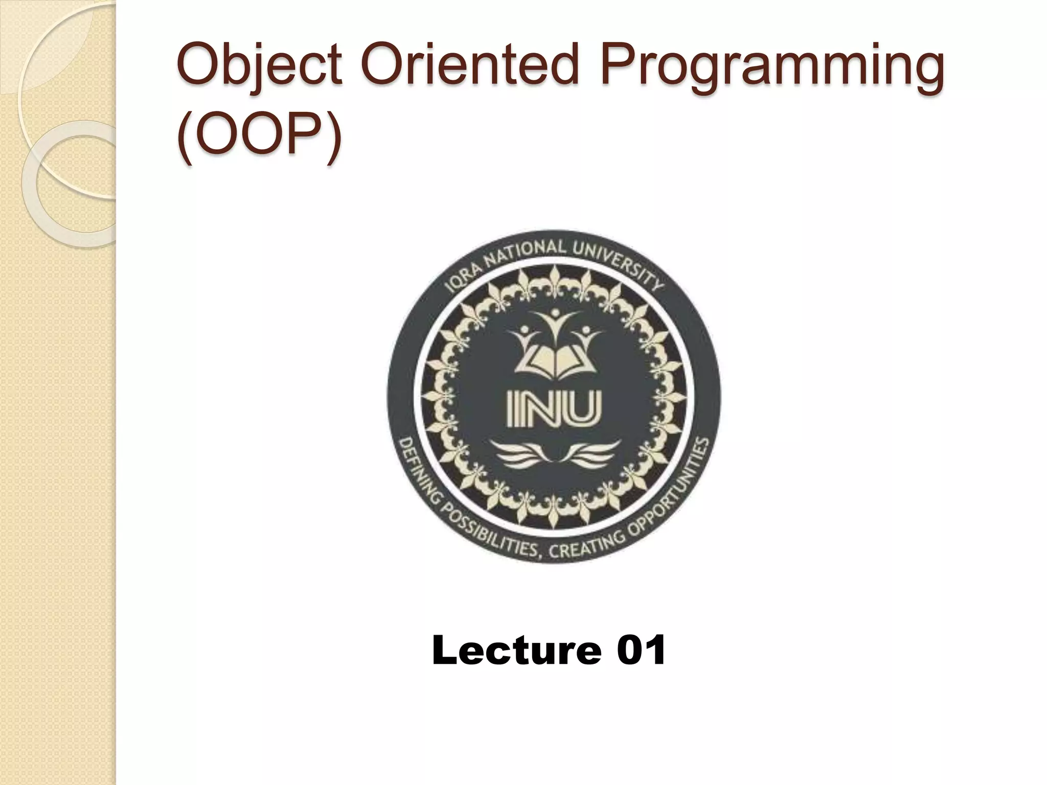oop Lecture 1 | PPT | Free Download