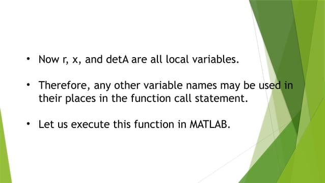 Creating Functions file in Matrices Laboratory using MATLAB | PPT