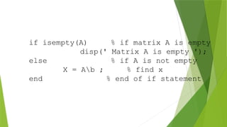 Creating Functions file in Matrices Laboratory using MATLAB | PPT