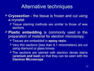 Cryosection Sample Introduction to Histology................. | PPT