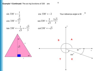 Lecture 14 section 5.3 trig fcts of any angle | PPT