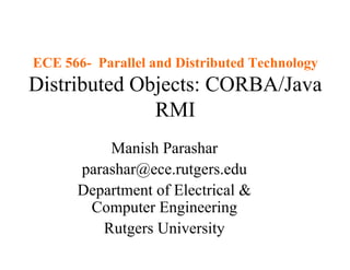 Distributed Objects: CORBA/Java RMI | PPT