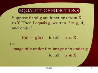 Equality of Functions – (17 - 2) 