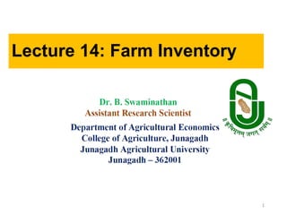 Farm Inventory Lecture 14 Farm Inventory | PPTX