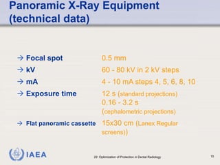 Optimisation Radiography Lecture 14 Optimization Dental radiology.ppt