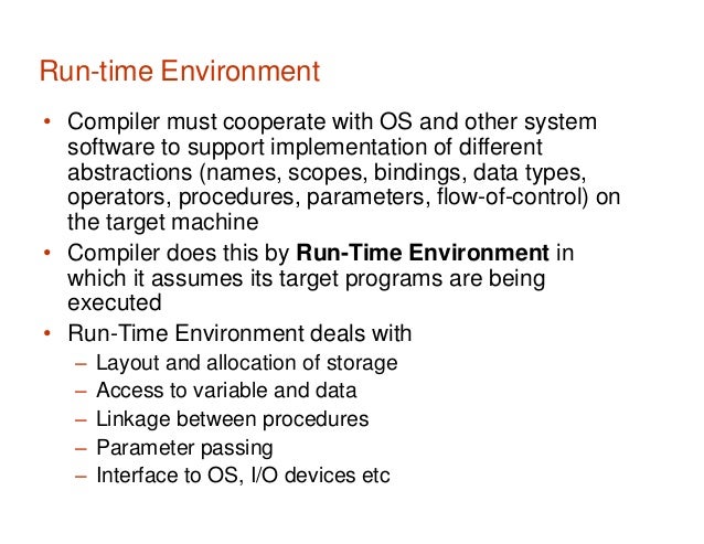 Runtime environment in compiler design notes - lasopapublic