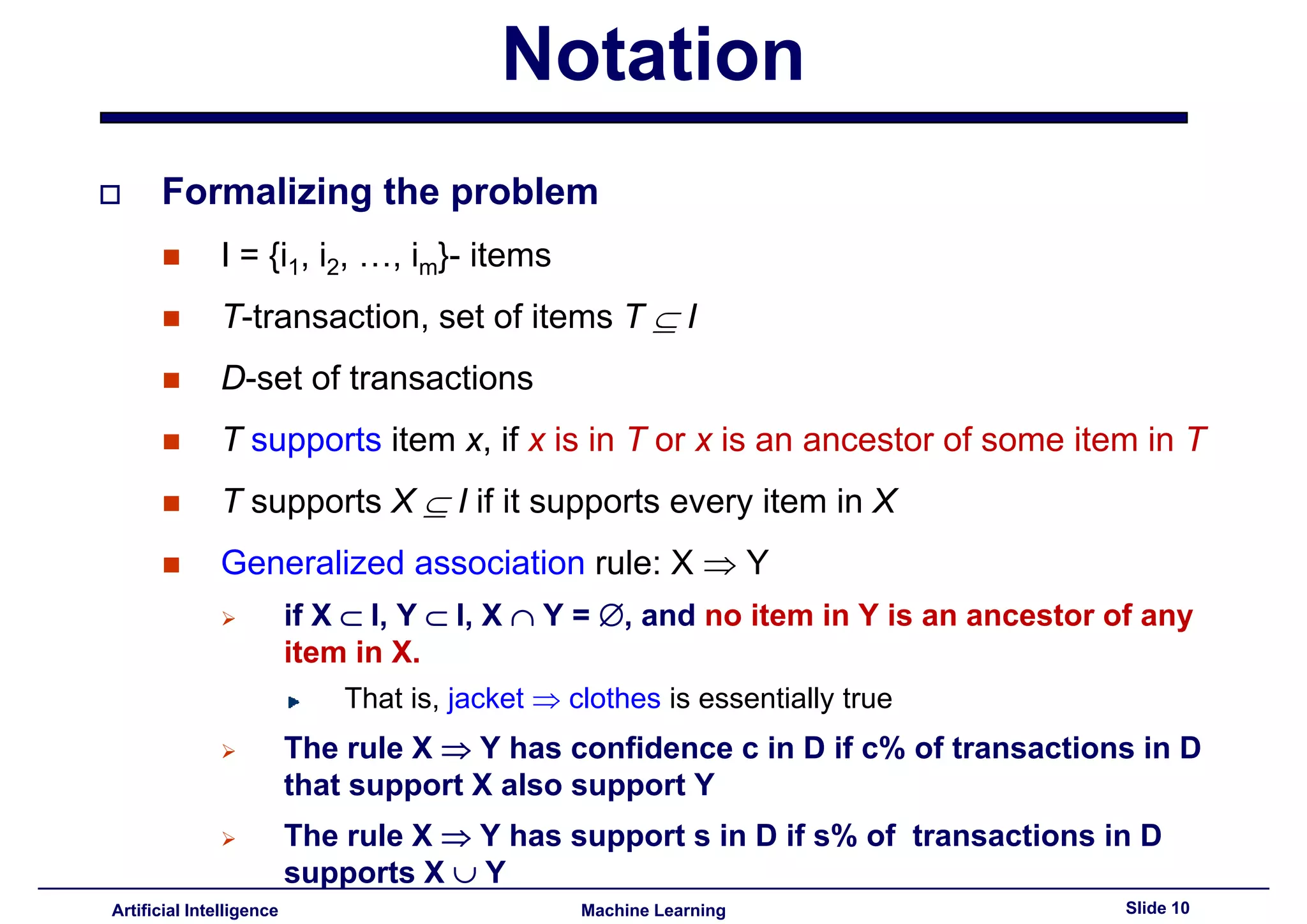 Lecture15 - Advances topics on association rules PART II