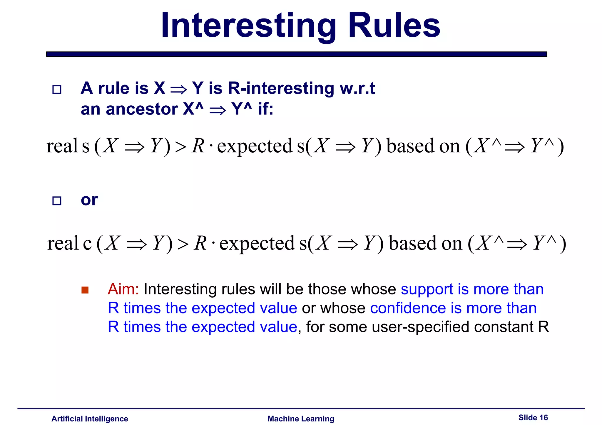 Lecture15 - Advances topics on association rules PART II