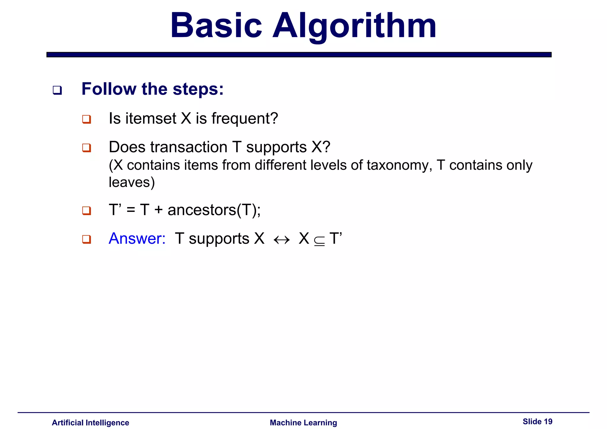 Lecture15 - Advances topics on association rules PART II