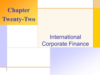 © 2003 The McGraw-Hill Companies, Inc. All rights reserved.
International
Corporate Finance
Chapter
Twenty-Two
 