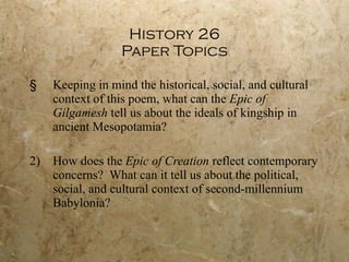 History 26 Paper Topics ,[object Object],[object Object]