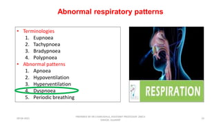 Respiratory patterns and its abnormality