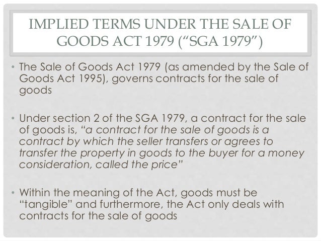 Implied term for sale of goods