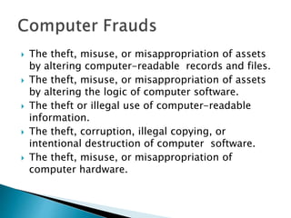 Misappropriation Computer Code Lecture 15 fraud schemes - james a. hall book chapter 3 | PPTX