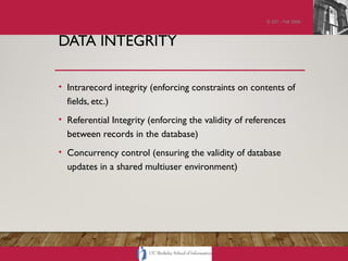 Lecture15_257 Database security & integrity | PPTX