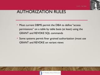 Lecture15_257 Database security & integrity | PPTX
