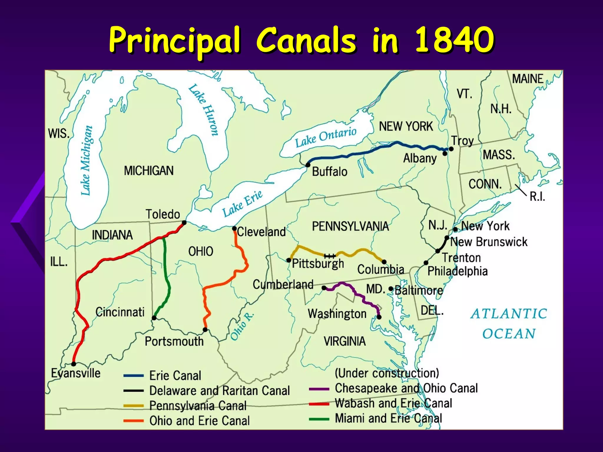 Principal Canals in 1840Principal Canals in 1840
 