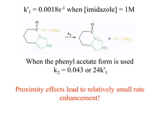 Preferential transition state binding
Binding to the transition state with greater affinity to
either the product or react...