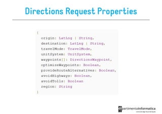 Directions Request Properties
 