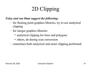 Comprehensive Guide to 2D Clipping Techniques in Computer Graphics | PPT