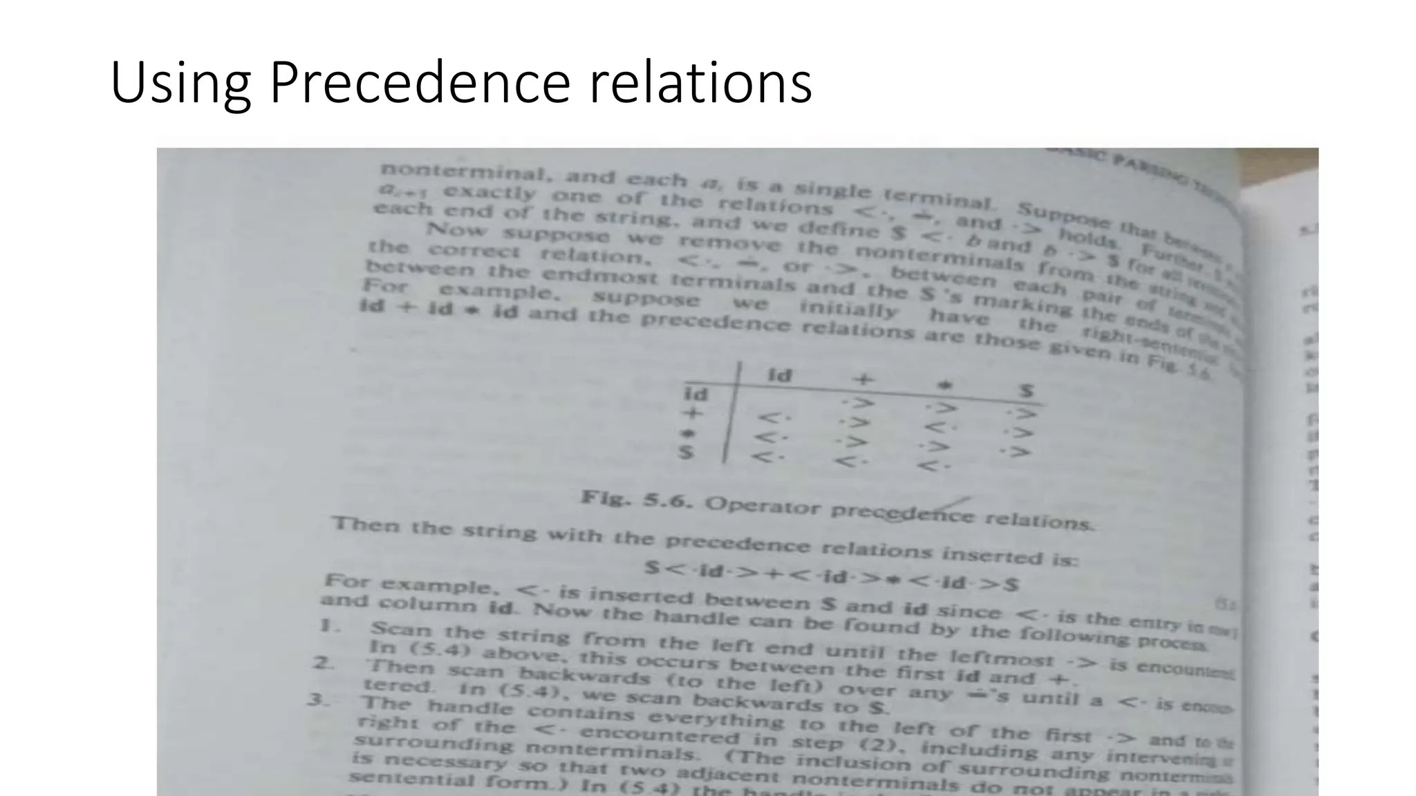 Using Precedence relations