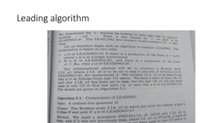 Leading algorithm
 