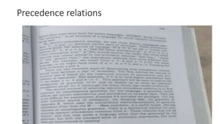 Precedence relations
 