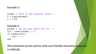Loops Branches and control flow in MATLAB | PPTX