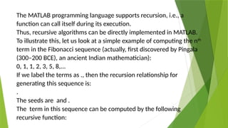 Loops Branches and control flow in MATLAB | PPTX