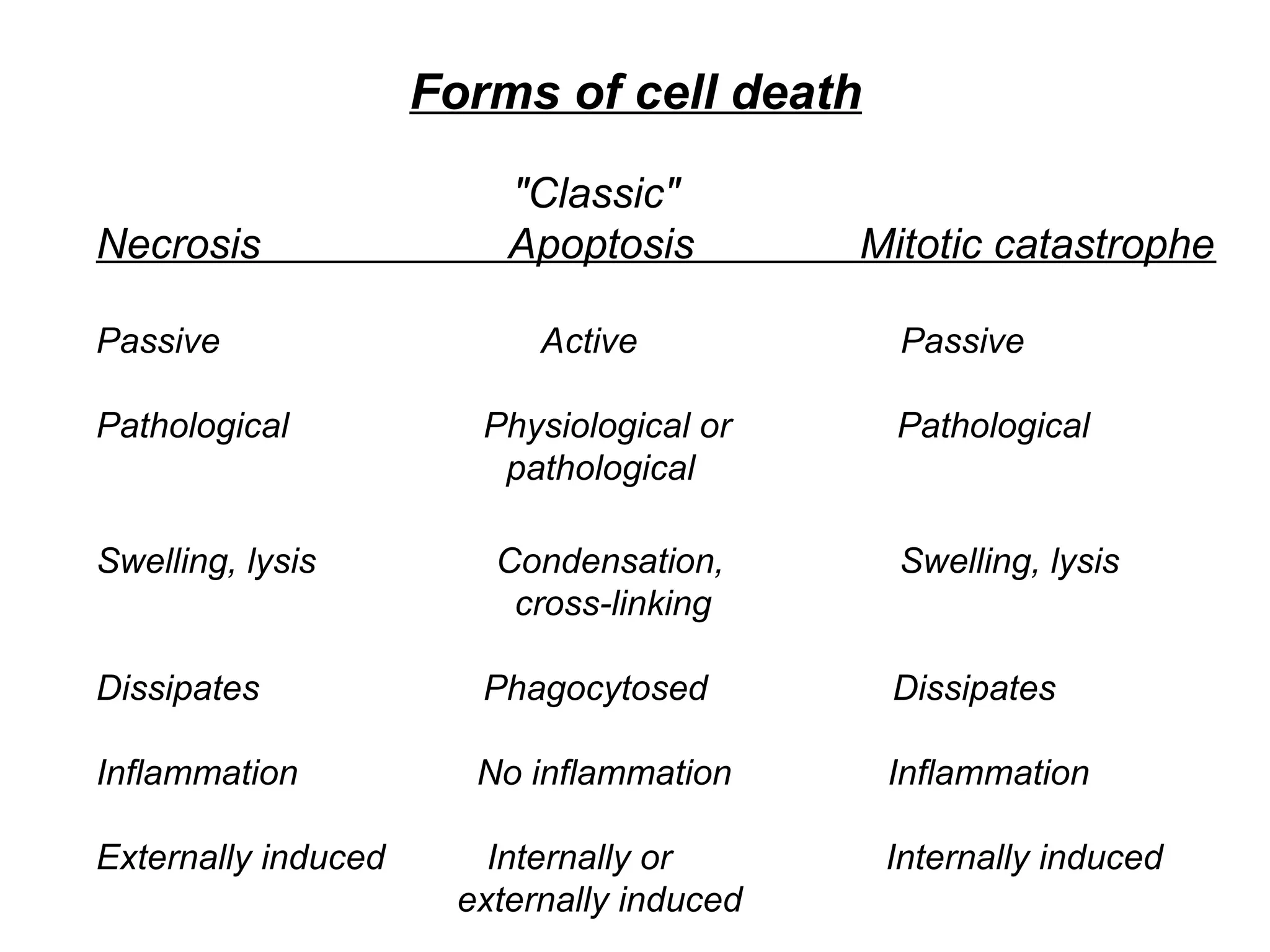 Programmed cell death (apoptosis). • Integral part of life ...
