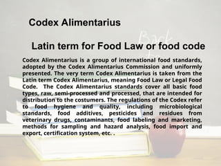 Codex Principles food standards - HACCP concepts and principles | PPT