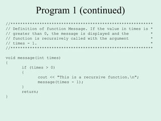recursion functions in programming languages | PPT