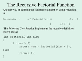 recursion functions in programming languages | PPT