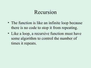 recursion functions in programming languages | PPT
