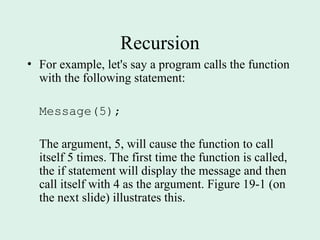 recursion functions in programming languages | PPT