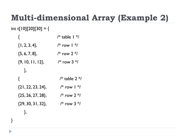 Lecture 16 - Multi dimensional Array | PPT | Programming Languages ... image.